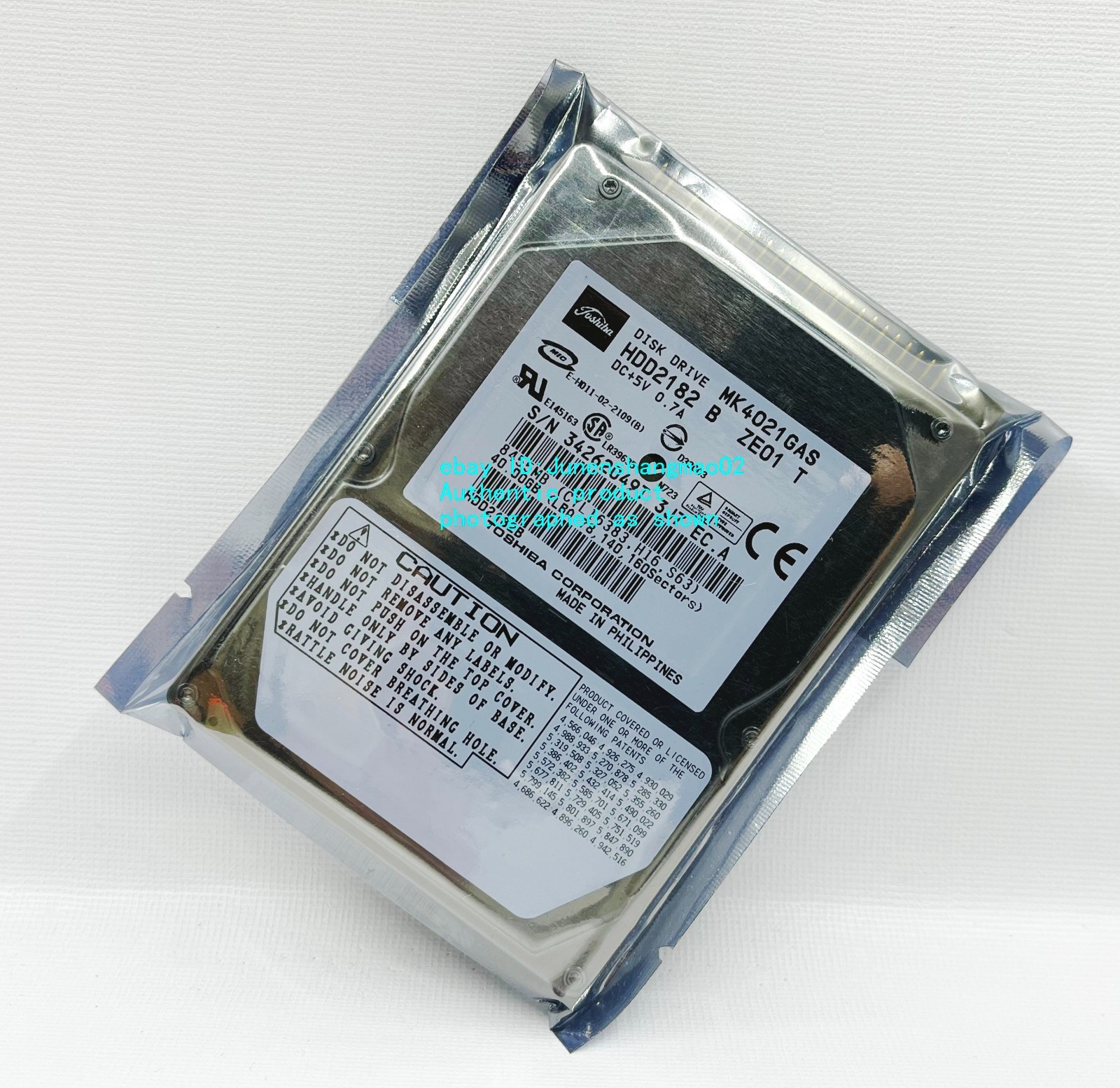 Toshiba 40GB MK4021GAS HDD2182 2.5-inch IDE Internal Hard Drive