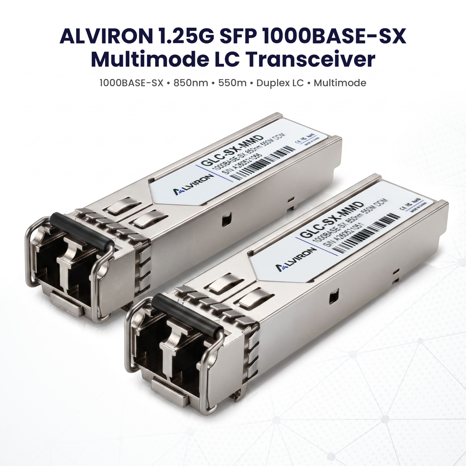 GLC-SX-MMD 1G SFP (Lot of 2) 850nm MMF | Cisco-Compatible | ALVIRON