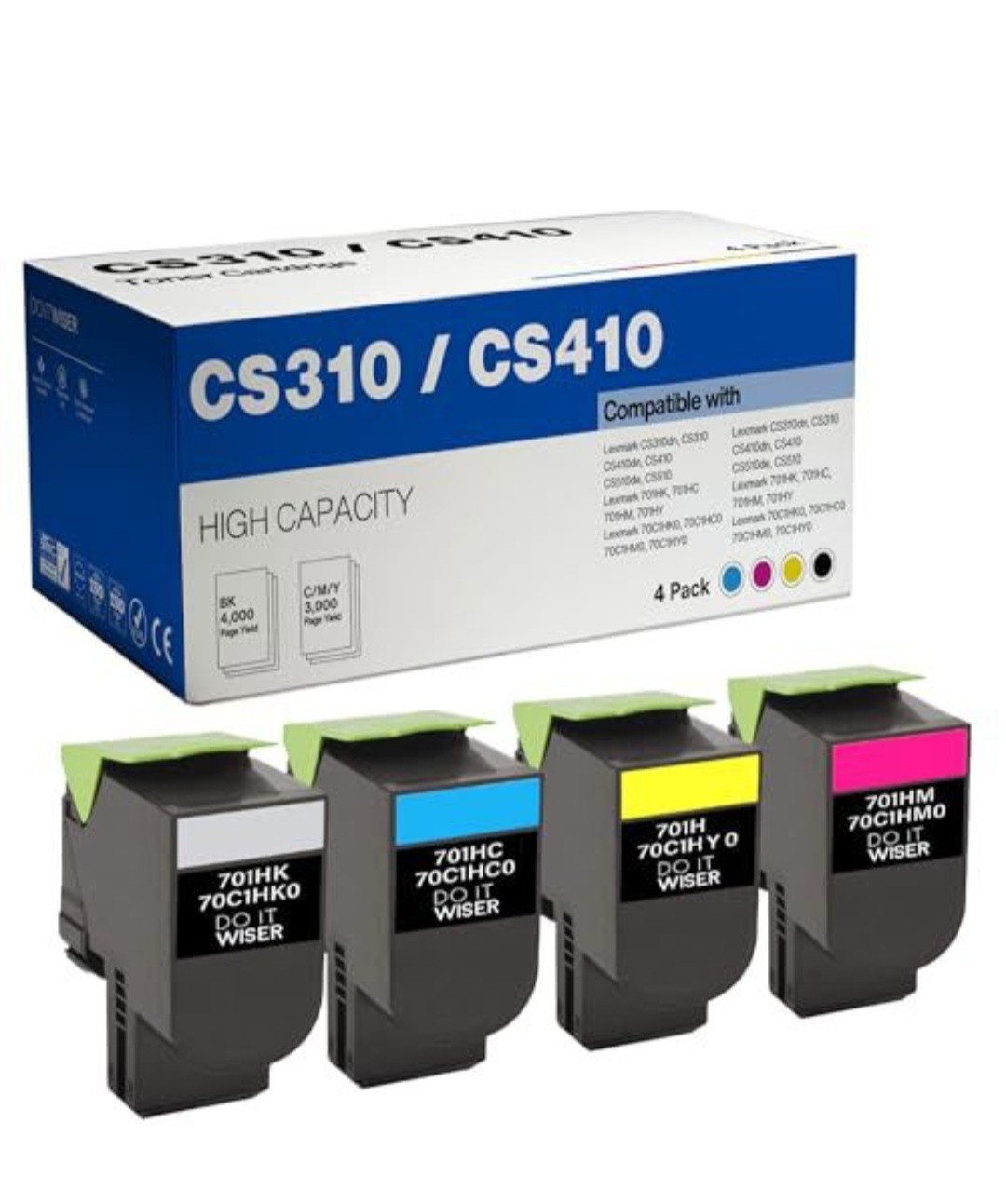 CS310 CS410 701H Toner Cartridge Replacement for Lexmark 70C1HK0 70C1HC0 70C1...