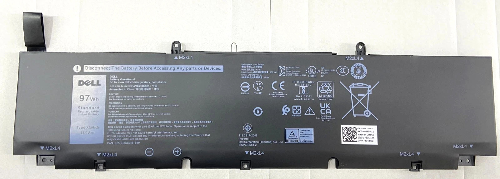NEW Genuine 97W XG4K6 Battery For Dell XPS 17 9700 9710 Precision 5750 5760 5770
