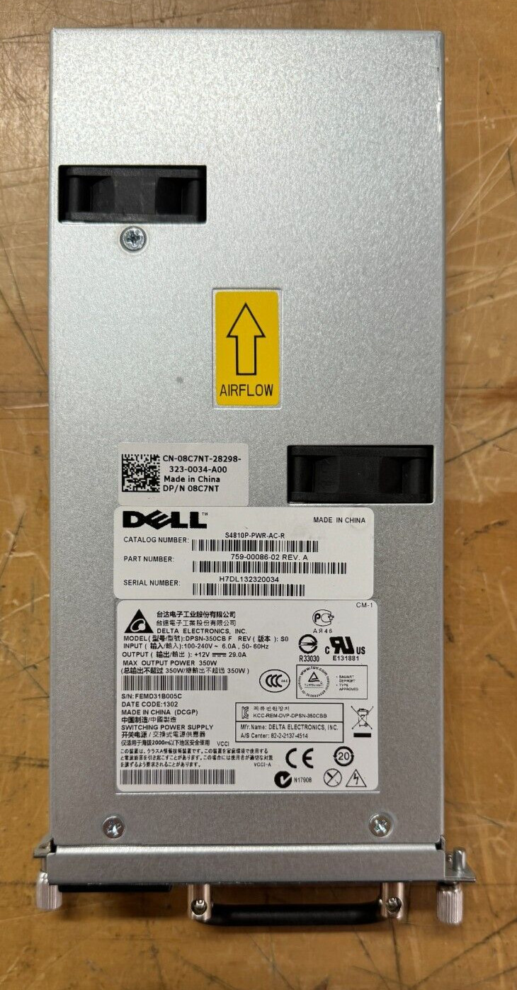 Dell DPSN-350CB S4810P-PWR-AC-R 08C7NT 759-00086-02 Power Supply-/