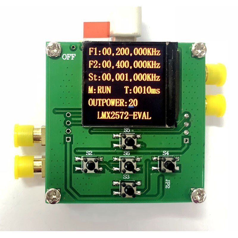 LMX2572 Core Board Phase Locked Loop 75mA 12.5MHz-6.4GHz PLL Module+1.3"TFT