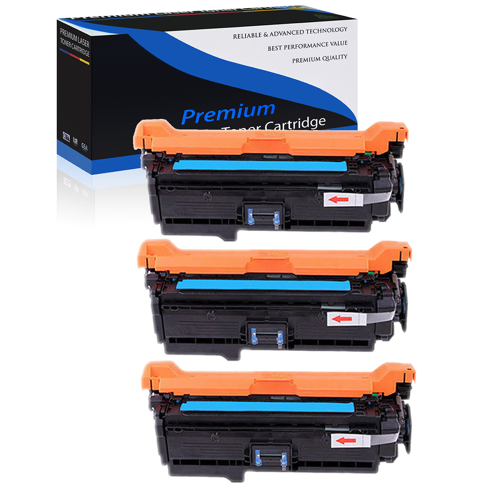 3PK Cyan CE261A 647A Toner for HP Color LaserJet CP4025 CP4025DN CP4525XH