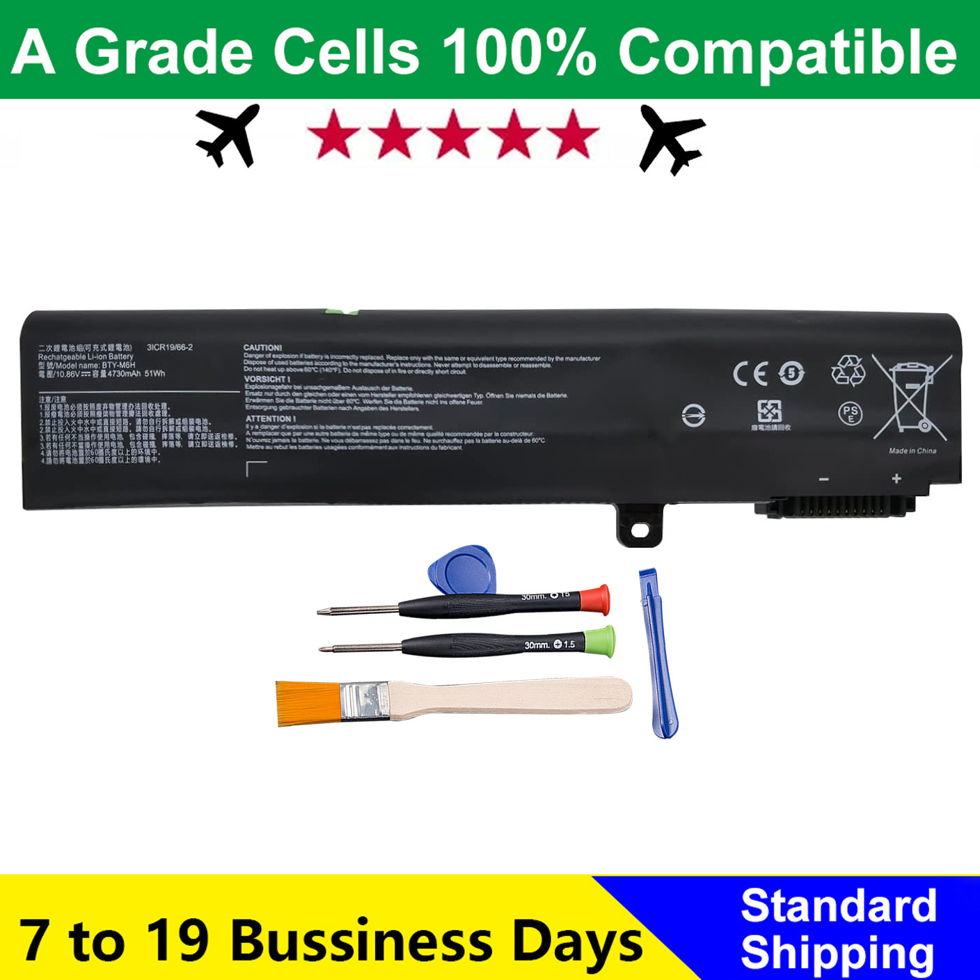 BTY-M6H Battery For MSI GE62 GE63 GE72 GP62 GP72 GL62 GL62-6QC GL62M GL62VR 51Wh