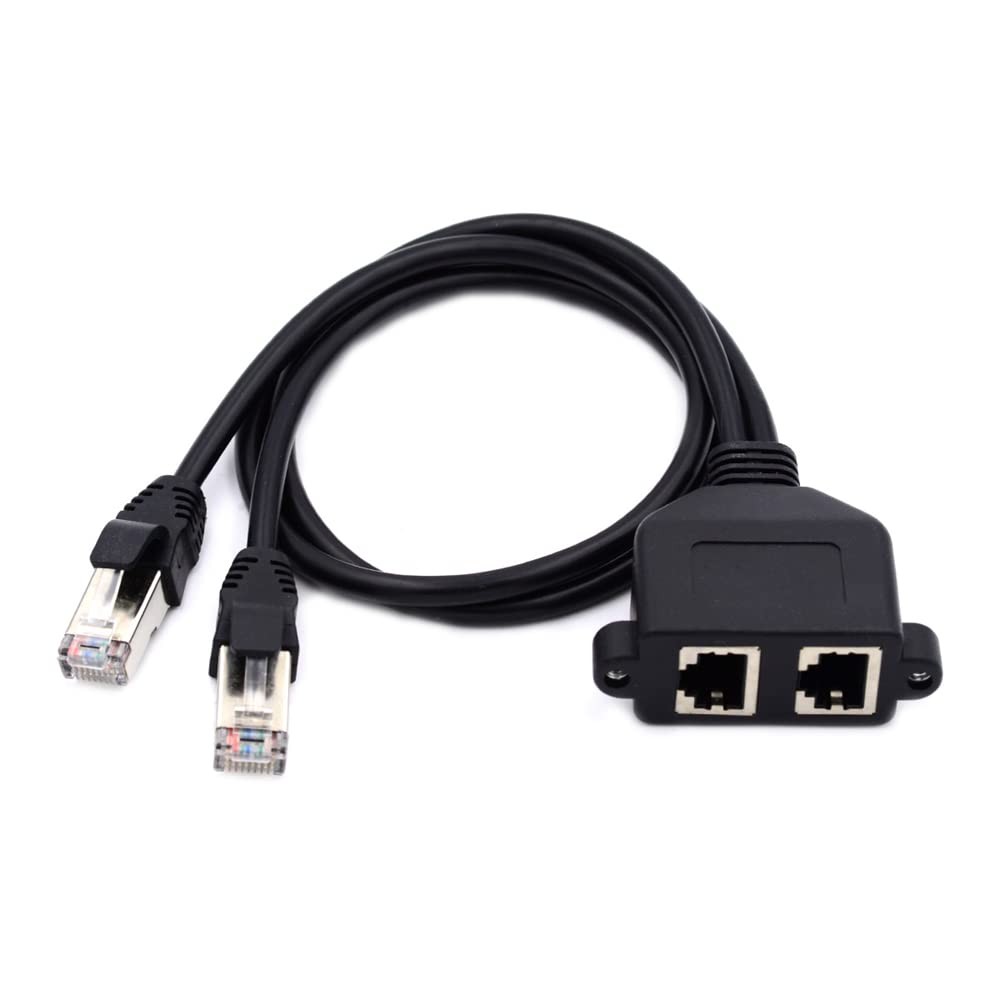 NFHK Dual Ports UTP Cat6 Male to Female LAN Ethernet Network Extension Cable ...