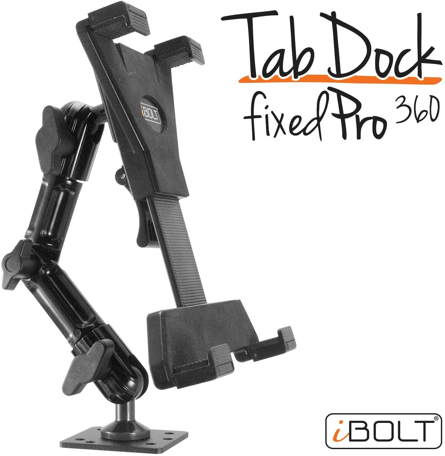 iBOLT TabDock FixedPro 360 -Heavy Duty Metal 8" Multi-Angle Drill Base Mount for