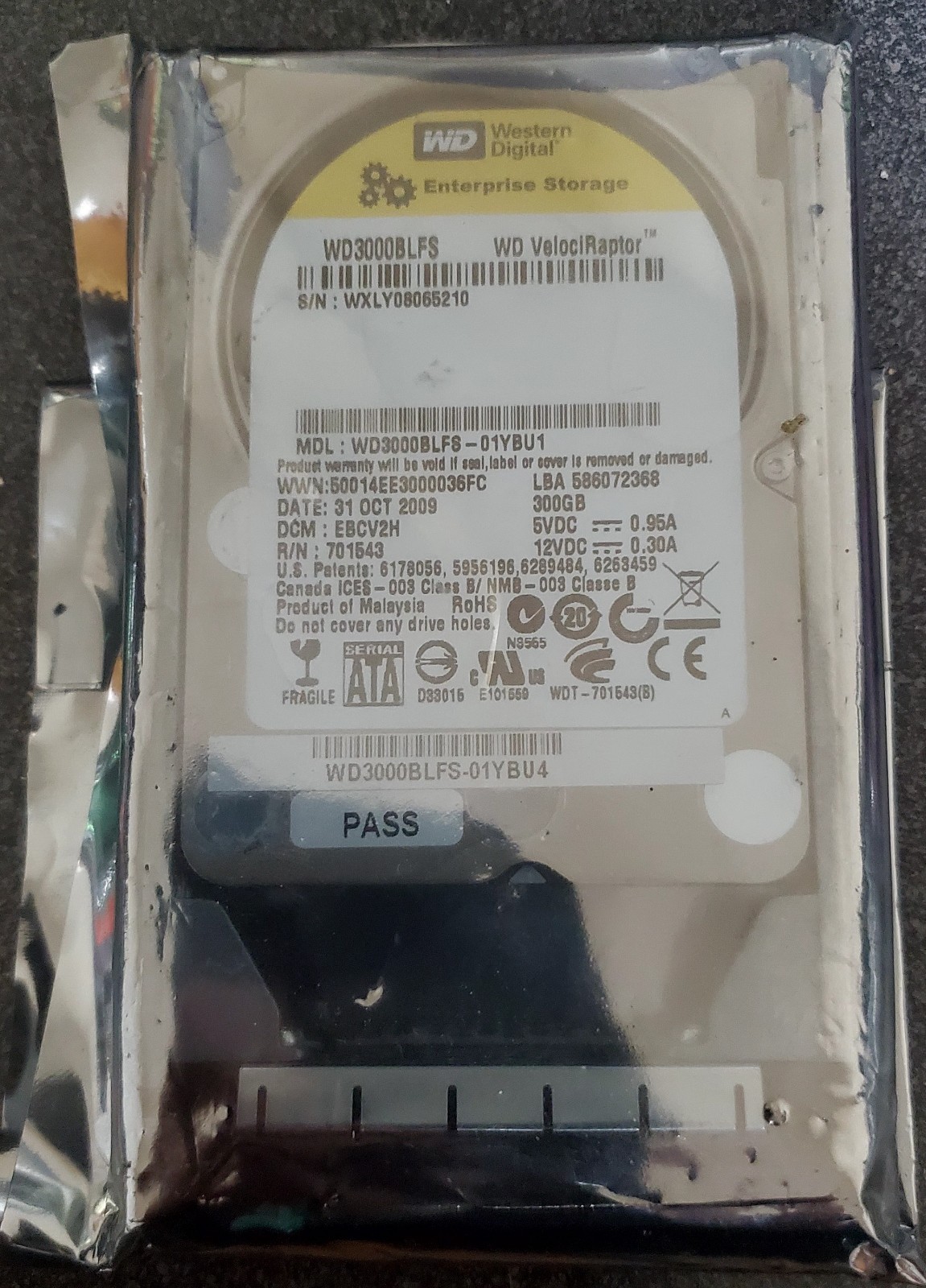 NEW Western Digital WD3000BLFS VelociRaptor 300GB 10K 2.5" SATA Hard Drive