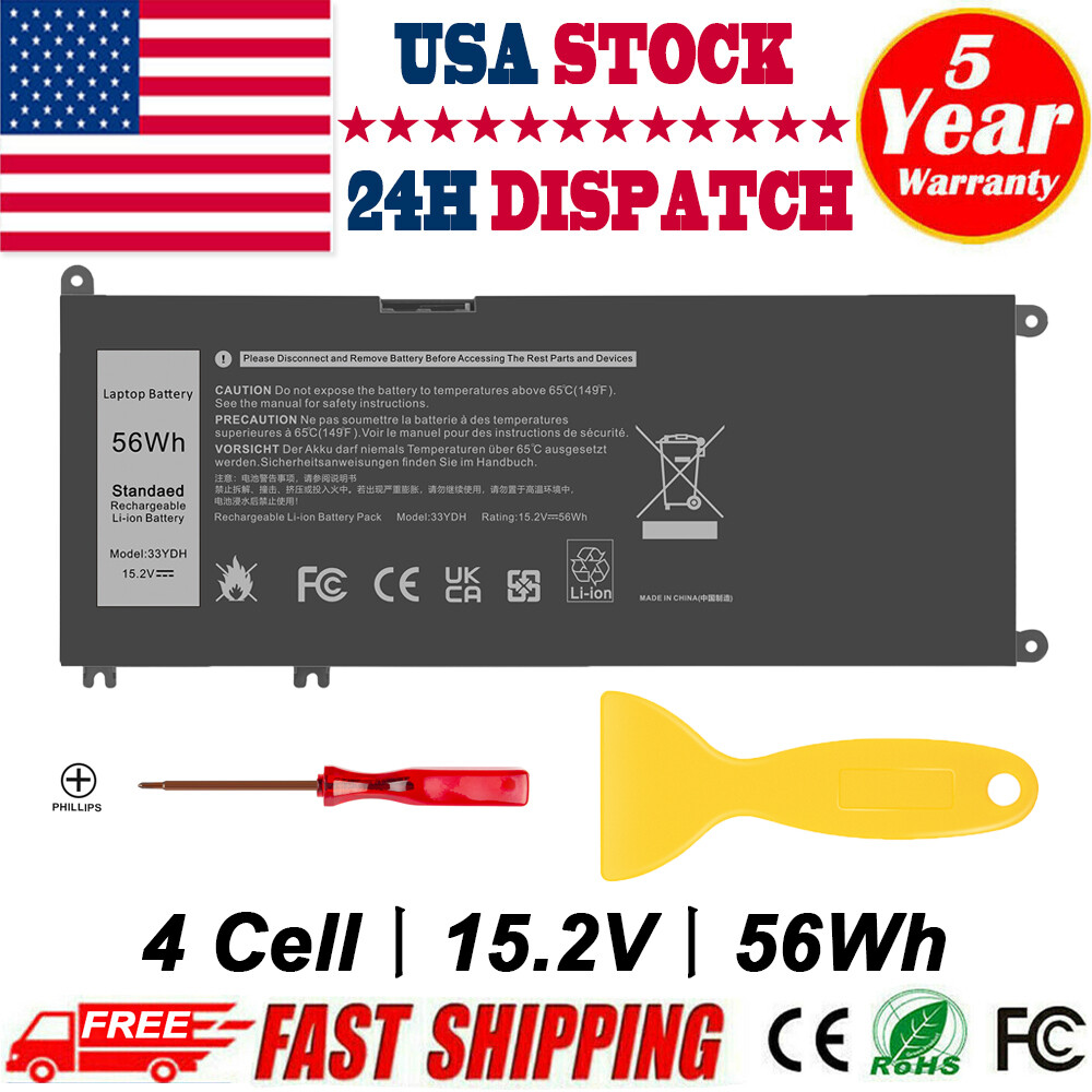 Replacement Battery for Dell Inspiron 13 7353 17 7000 7773 7778 7779 33YDH 56Wh