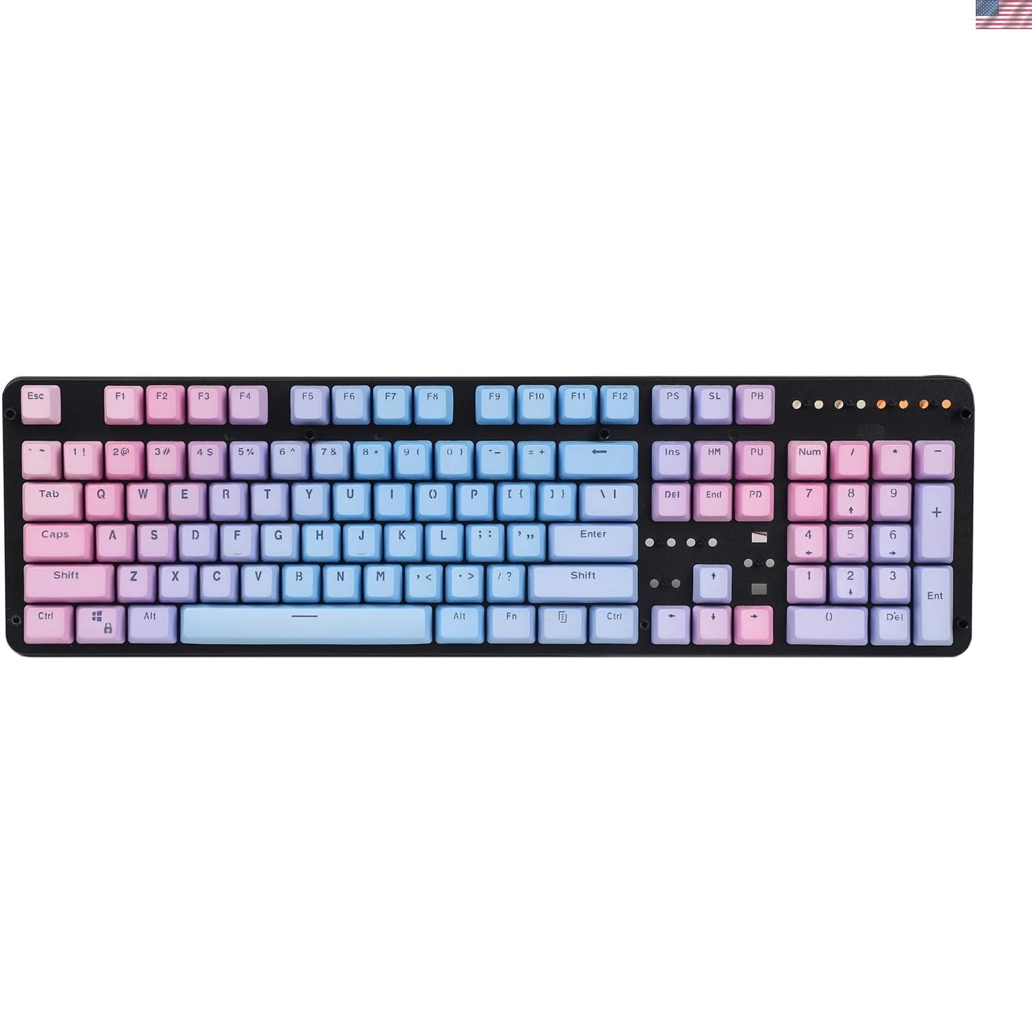 Double Shot 104 Dyed PBT Shine Through Keyset OEM Profile Keycap Set for Cher...