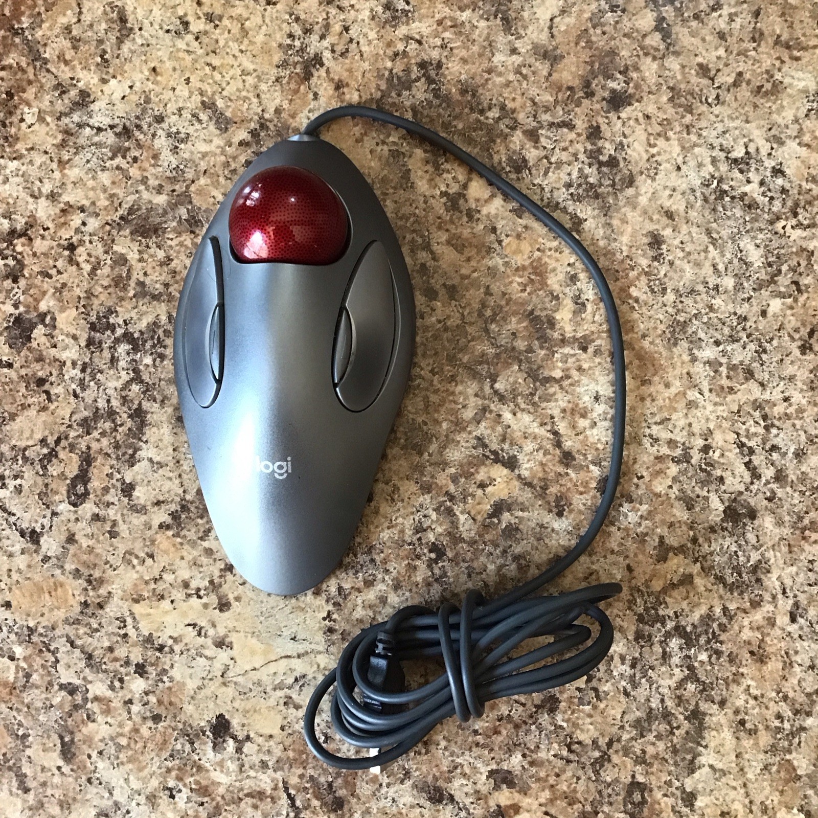 Logitech Ambidextrous Trackman Marble USB T-BC21 Mouse Trackball Logi