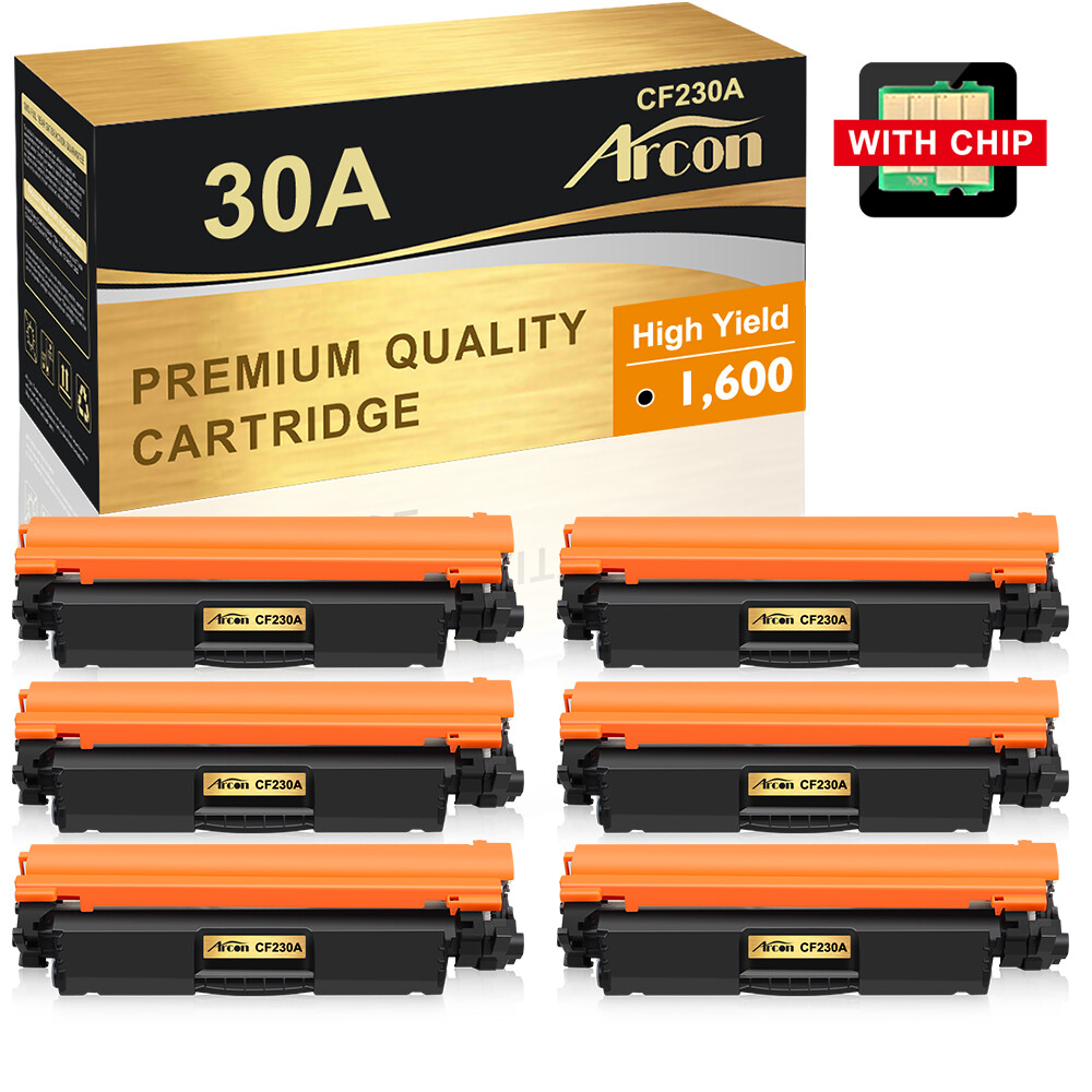 6PK Toner Compatible with HP CF230A 30A LaserJet Pro M203dw MFP M227fdn M227fdw