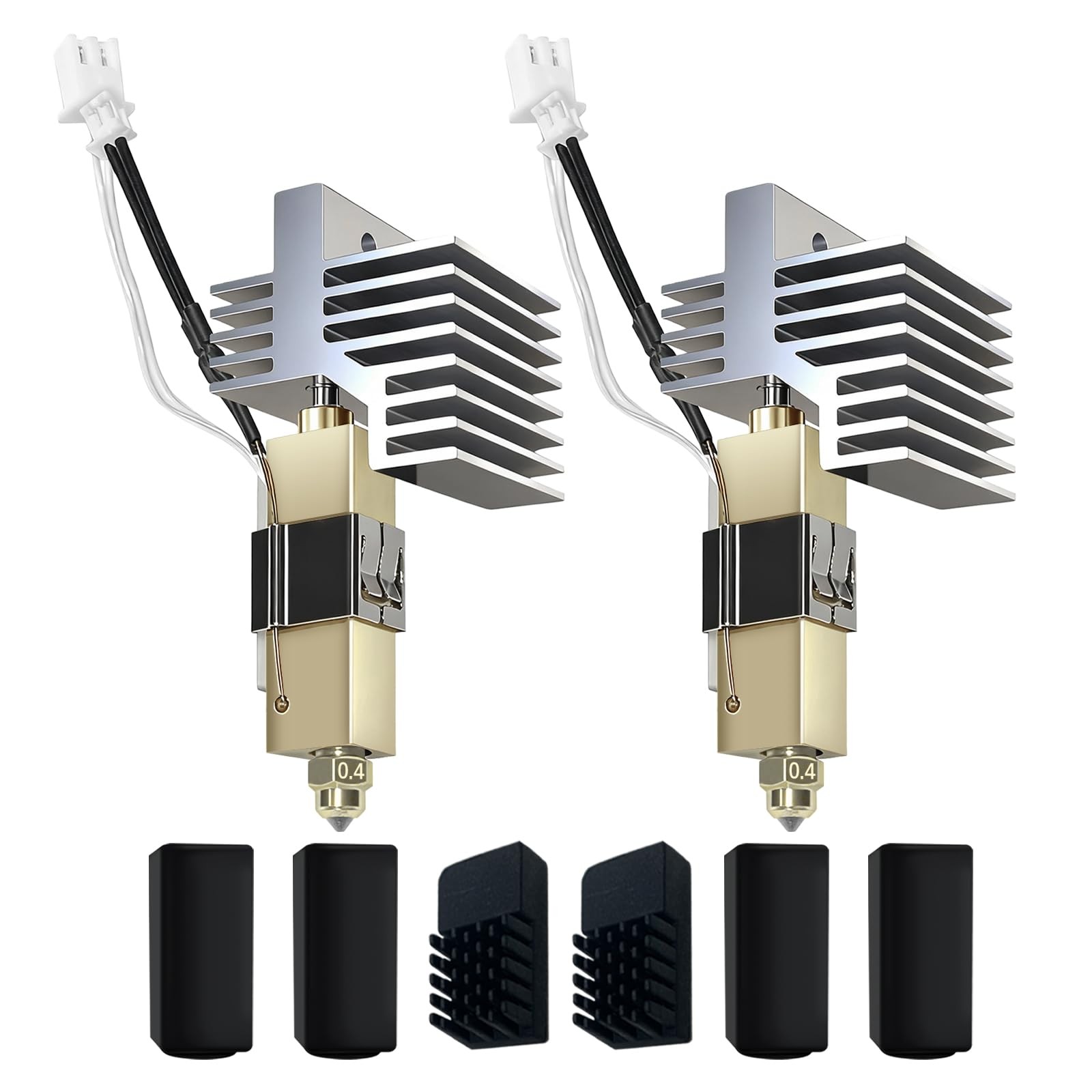 2 Pack 0.4MM Centauri Carbon Hotend with Brass Hardened Steel Nozzle, 3D Printer
