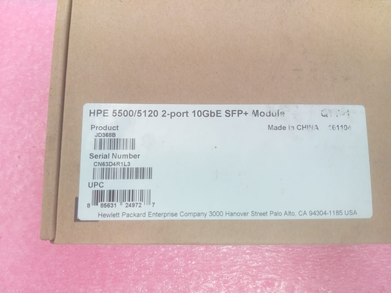 HPE JD368B  FlexNetwork 5500/5120 2-Port 10GBE SFP+ Module