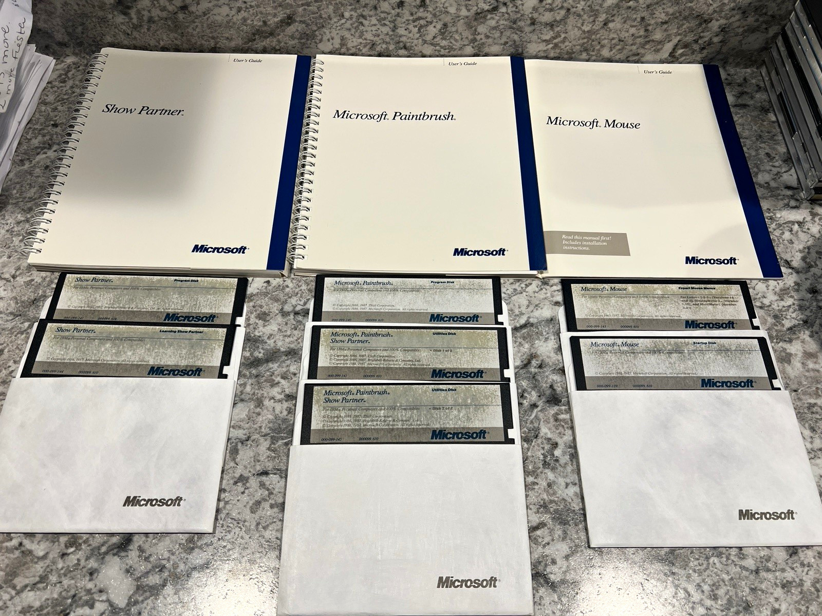 Vintage 1986 Microsoft Mouse COMPLETE Software & Manual Suite 7 Disks 3 Manuals