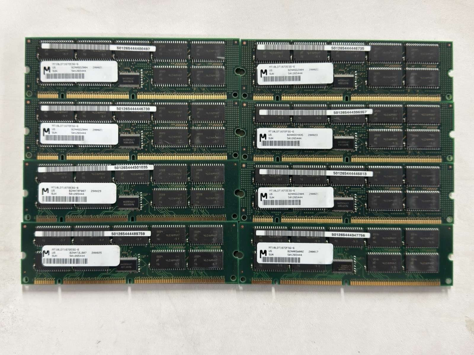 x16 SUN 501-2654-44 Micron MT18LDT1672FSG-6 128MB Buffered ECC MemoryModule SIMM