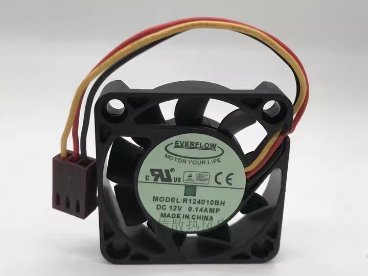 1PCS Genuine Xinhuo EVERFLOW 4010 R124010BH DC12V 0.14A Three-Wire 4CM Fan