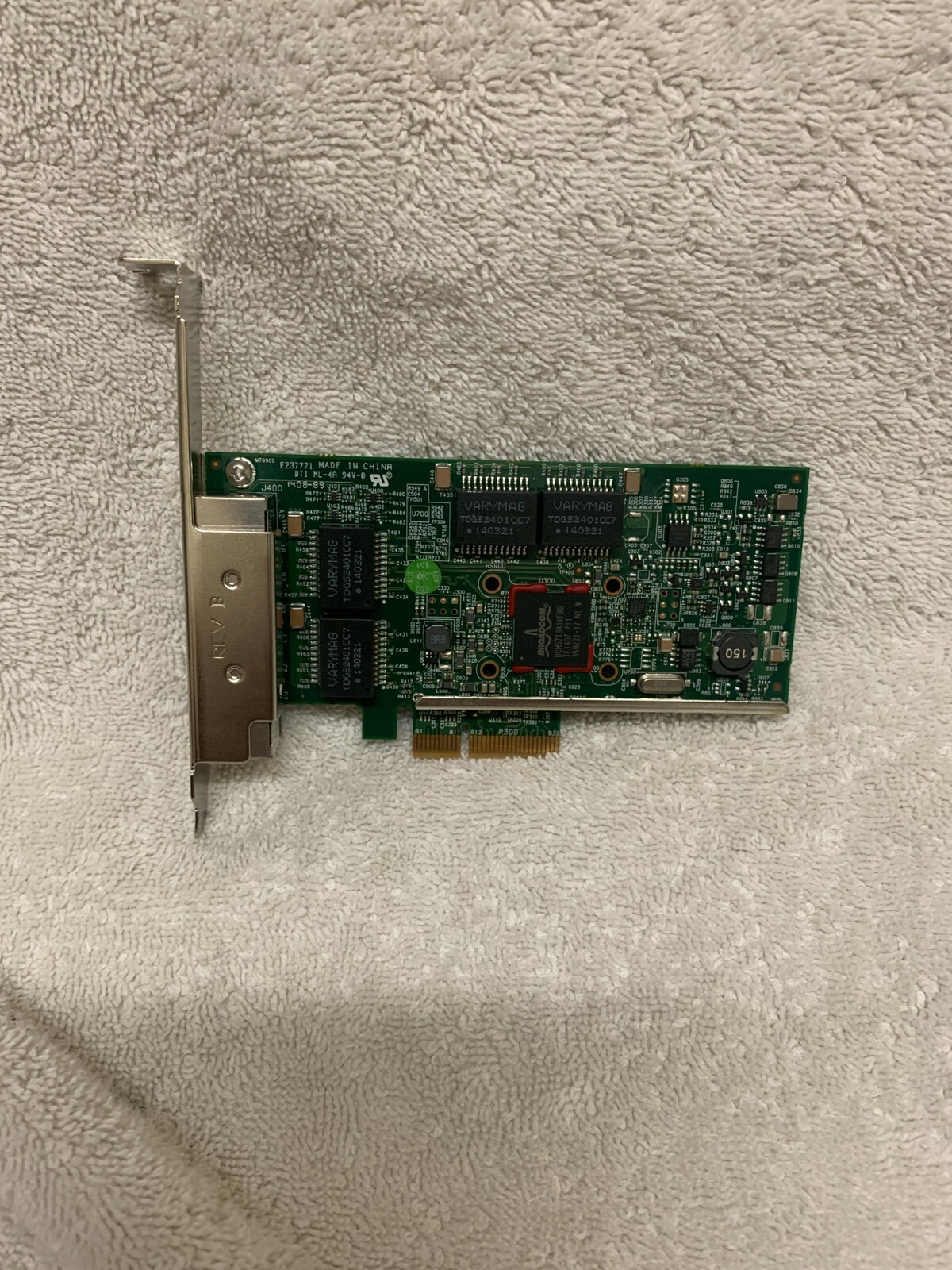 Dell 0KH08P Broadcom 5719 QP 1GB Pci-e 2.0 X4 Network Interface Card