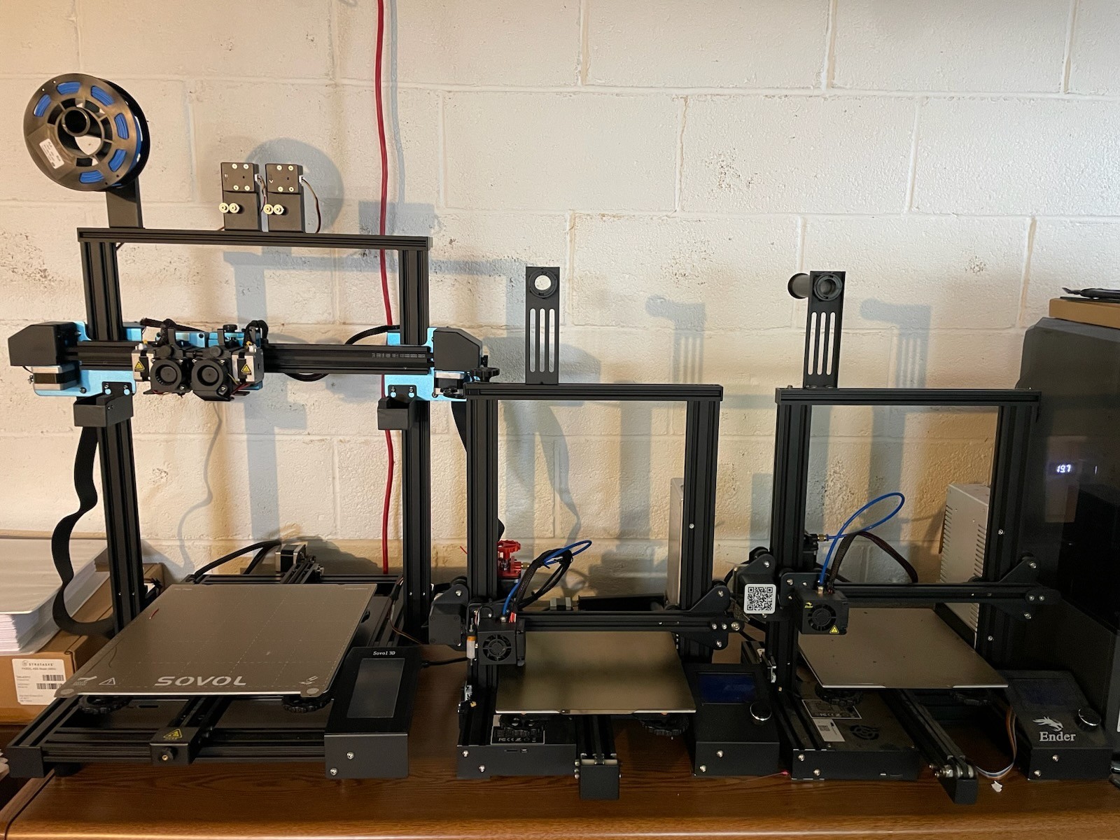 Lot of 5 Used 3D Printers – Ender 3, Sidewinder X1, Sovol SV04 – Parts/Repair AS