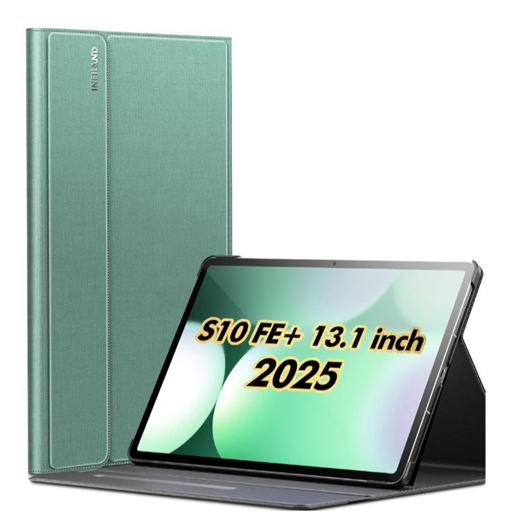 INFILAND Case for Samsung Galaxy Tab S10 FE Plus 5G 13.1" S Pen Holder Green