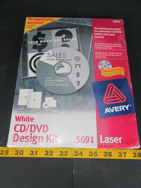 New Sealed Avery CD & DVD Design Kit White 5691 for Laser Printer
