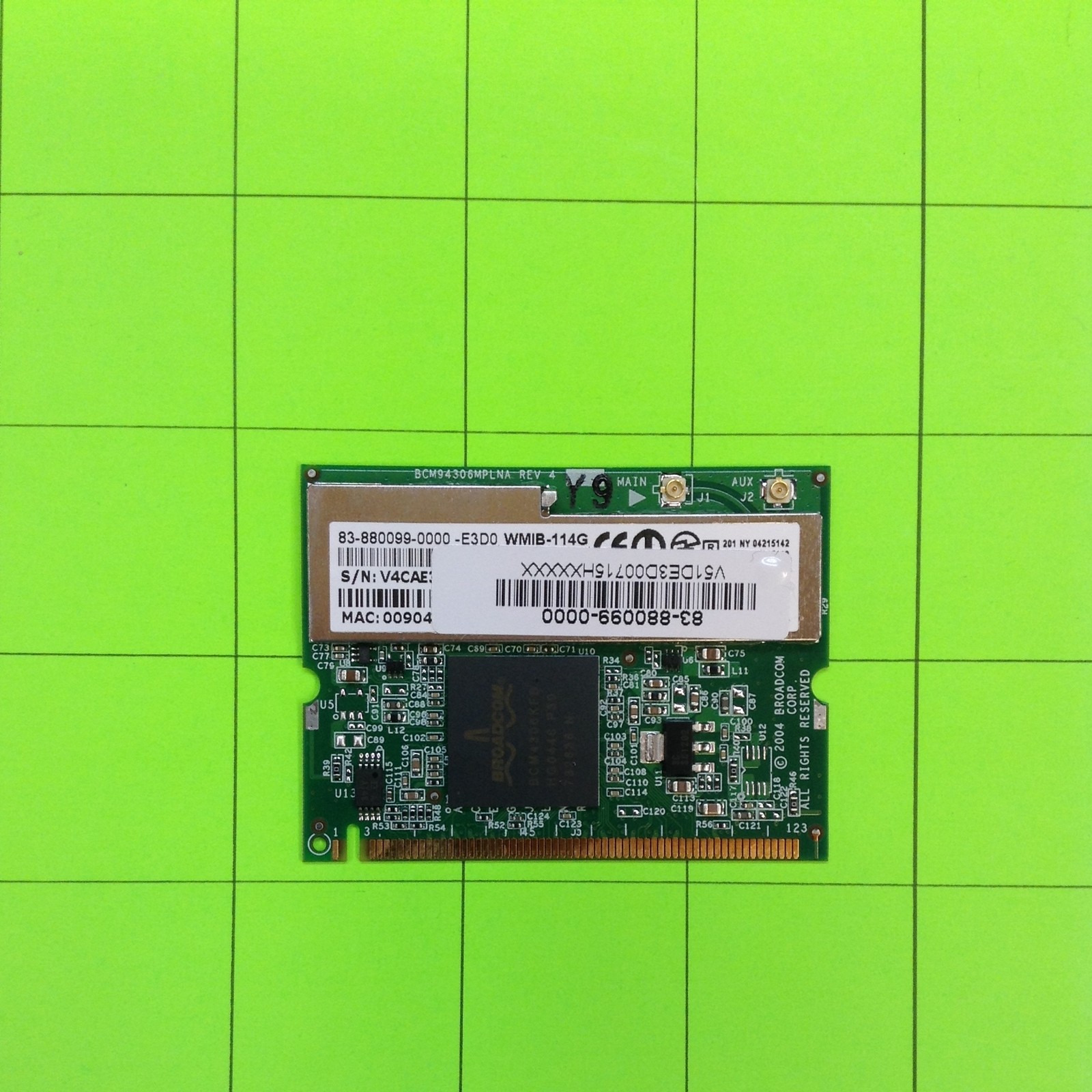 Laptop Broadcom 83-880099-0000 802.11G Wireless 802.11G Mini PCI Wireless Netwo