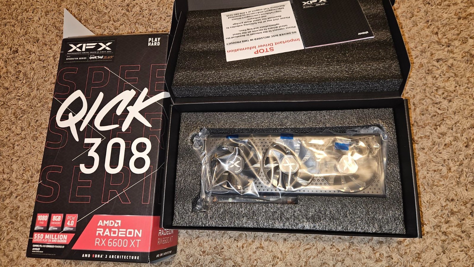 XFX Speedster QICK 308 AMD Radeon RX 6600 XT 8GB GDDR6 Graphics Card