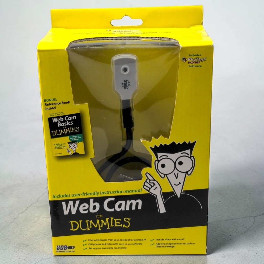 Y2K 2009 Web Cam for Dummies Sealed New Retro Tech PC Camera 49052-DM iConcepts