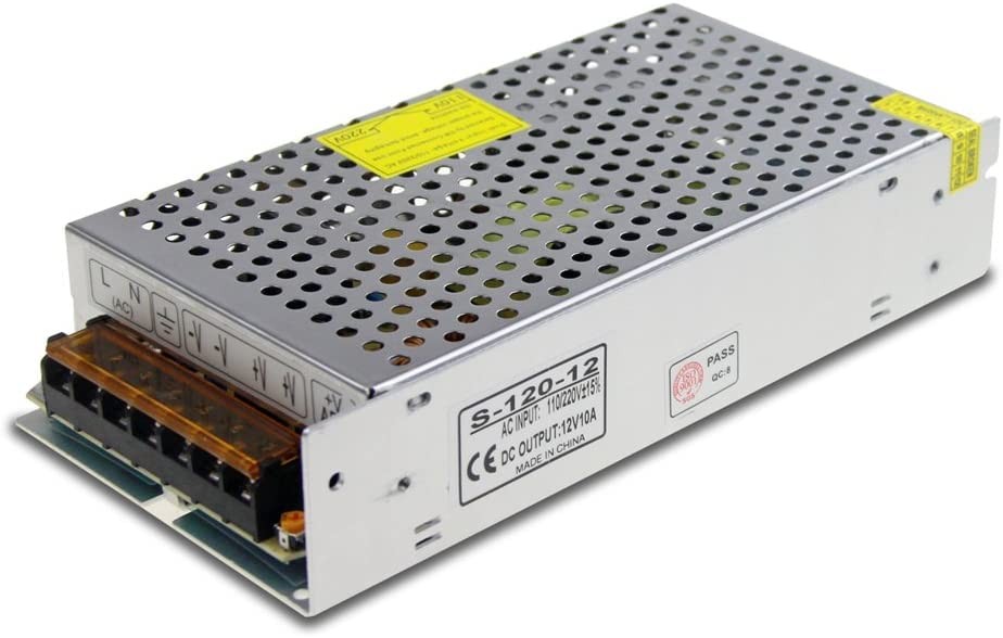 ALITOVE DC 12V 10A 120W Power Supply Adapter Transformer 120W, Silvery 