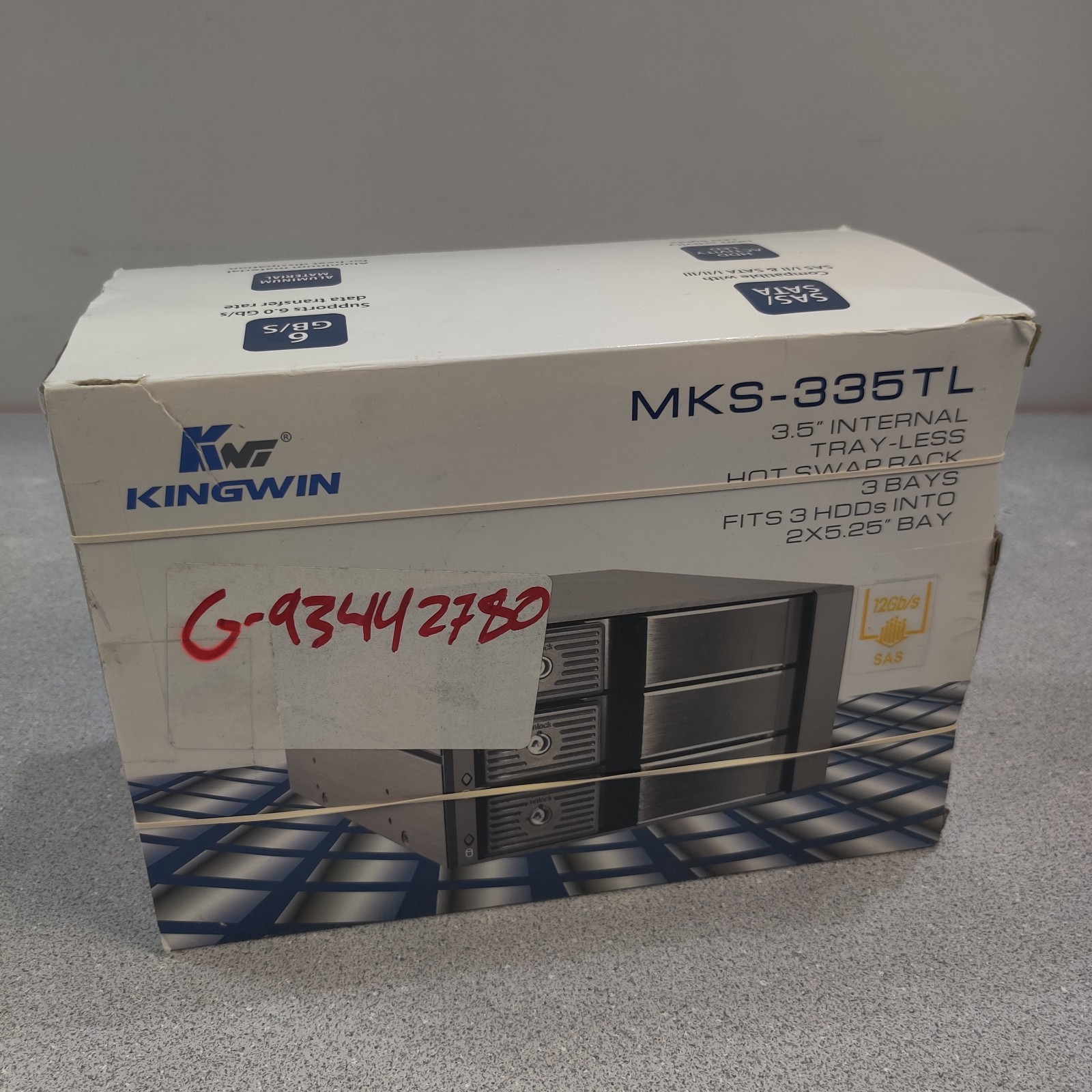 Kingwin MKS-335TL 12Gb/s SAS / SATA 3-in-2 Trayless Hard Drive Bay OPEN BOX