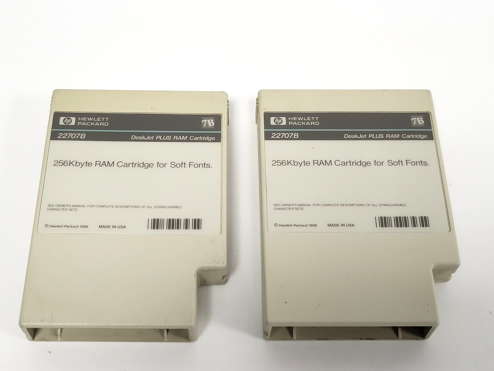 Vintage 1990s Lot of 2 HP 22707B Soft Fonts Cartridge from DeskJet 550C Printer