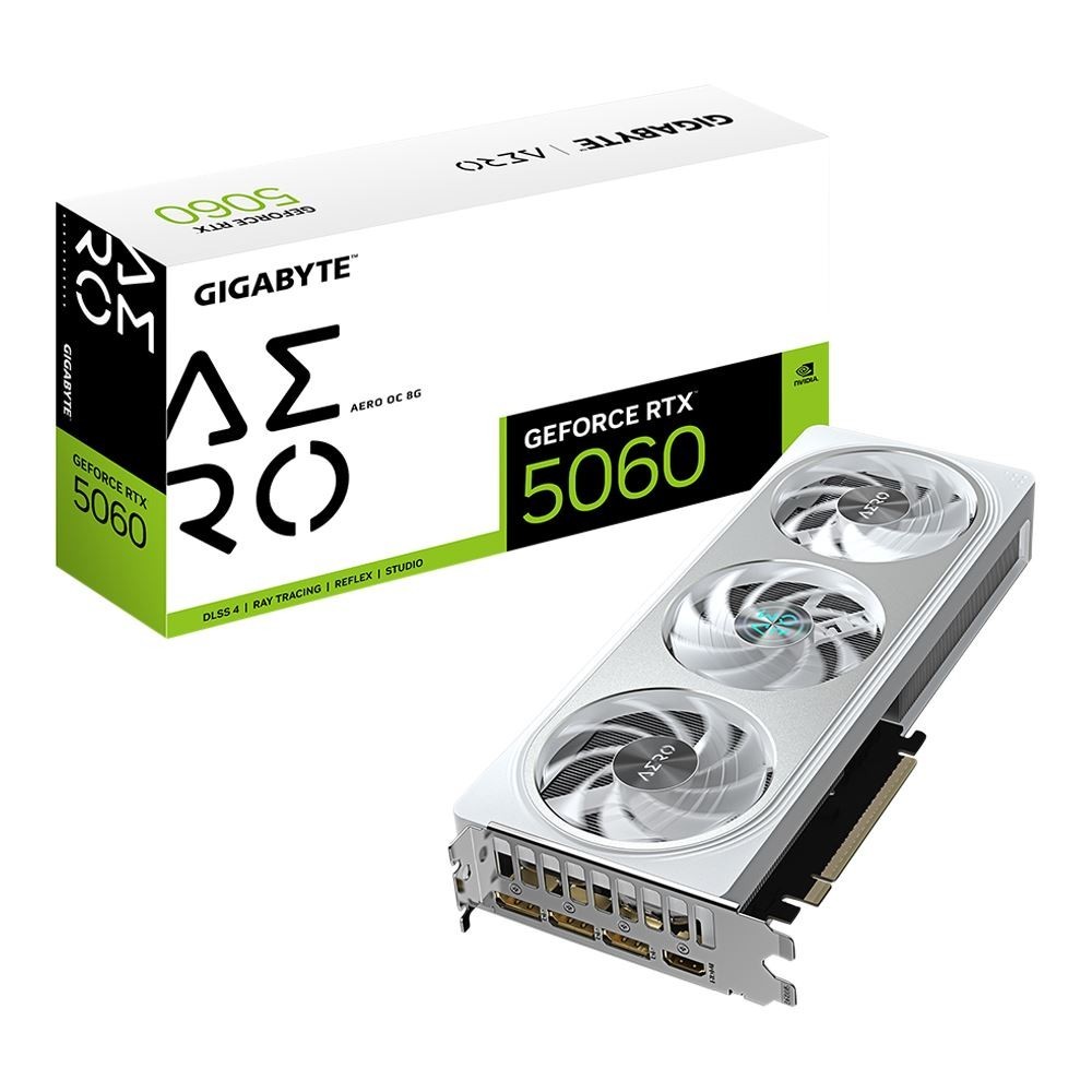 Gigabyte NVIDIA GeForce RTX 5060 AERO Overclocked Triple Fan 8GB GDDR7 PCIe 5.0