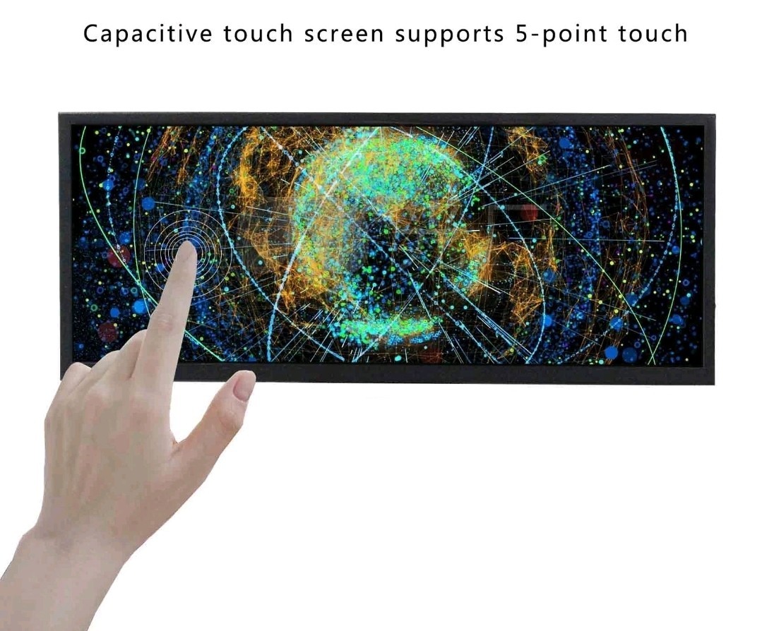 12.3inch 1920x720 FHD Computer USB C HD Wide Strip Bar LCD Touch Monitor