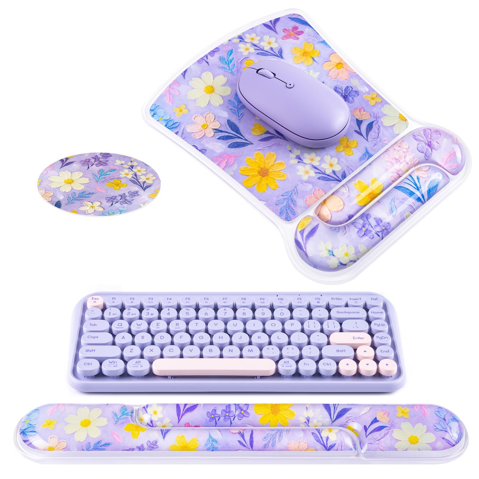 Ospelelf Mouse Pad Wrist Rest And Ergonomic Gel Keyboard Hand Wrist, Support