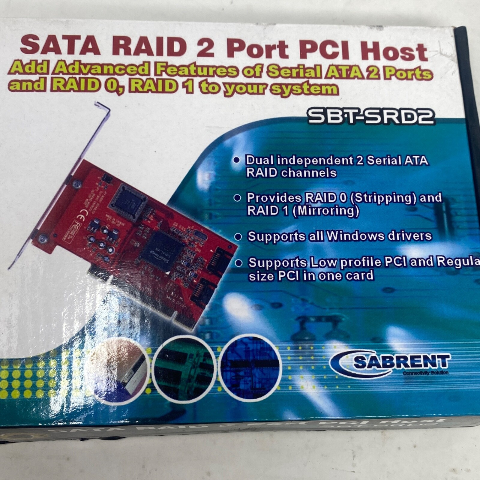 New Sabrent Sata Raid 2 Port PCI Host SBT-SRD2