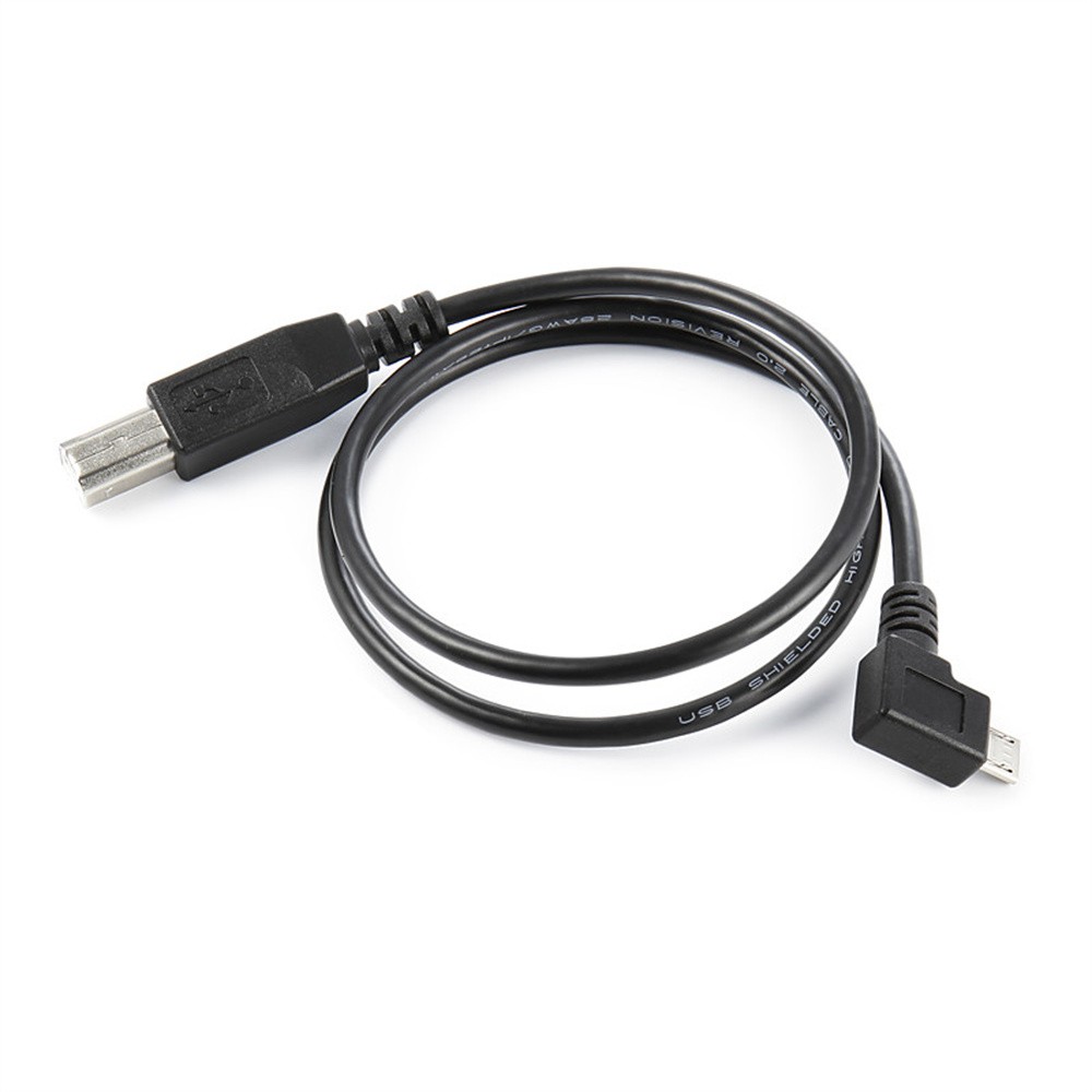 CY Left Angled Micro USB OTG to Standard B Type Cable for Printer Scanner Disk