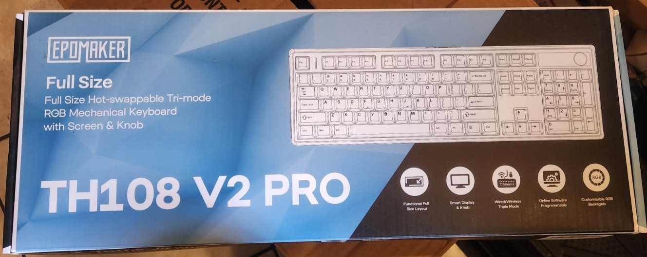 EPOMAKER TH108 PRO Full-Size Mechanical Keyboard with Screen and Knobs NEW SEAL