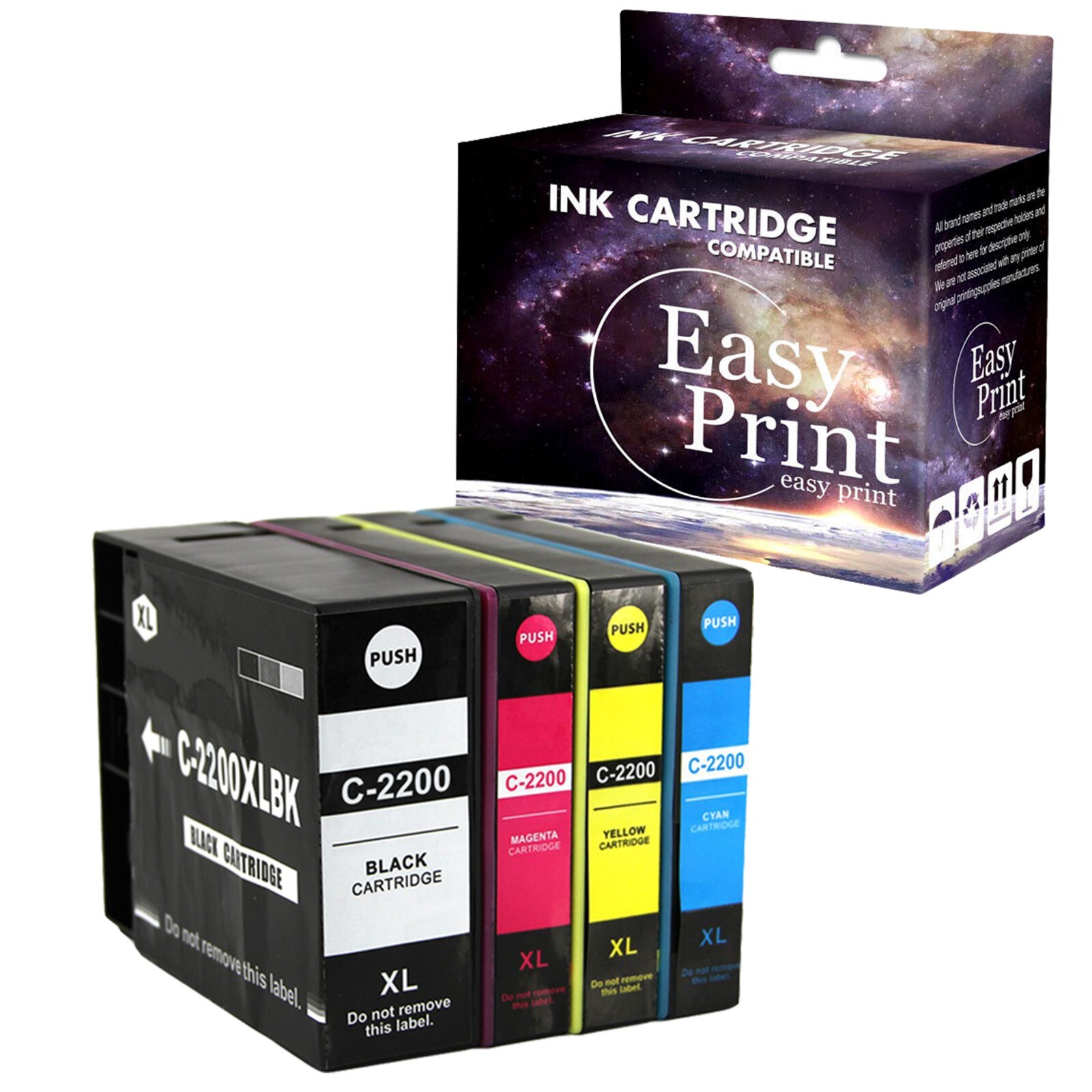 4PK PGI 2200 Ink Cartridge for Canon Maxify MB5420 iB4020 iB4120 Printer,BCMY