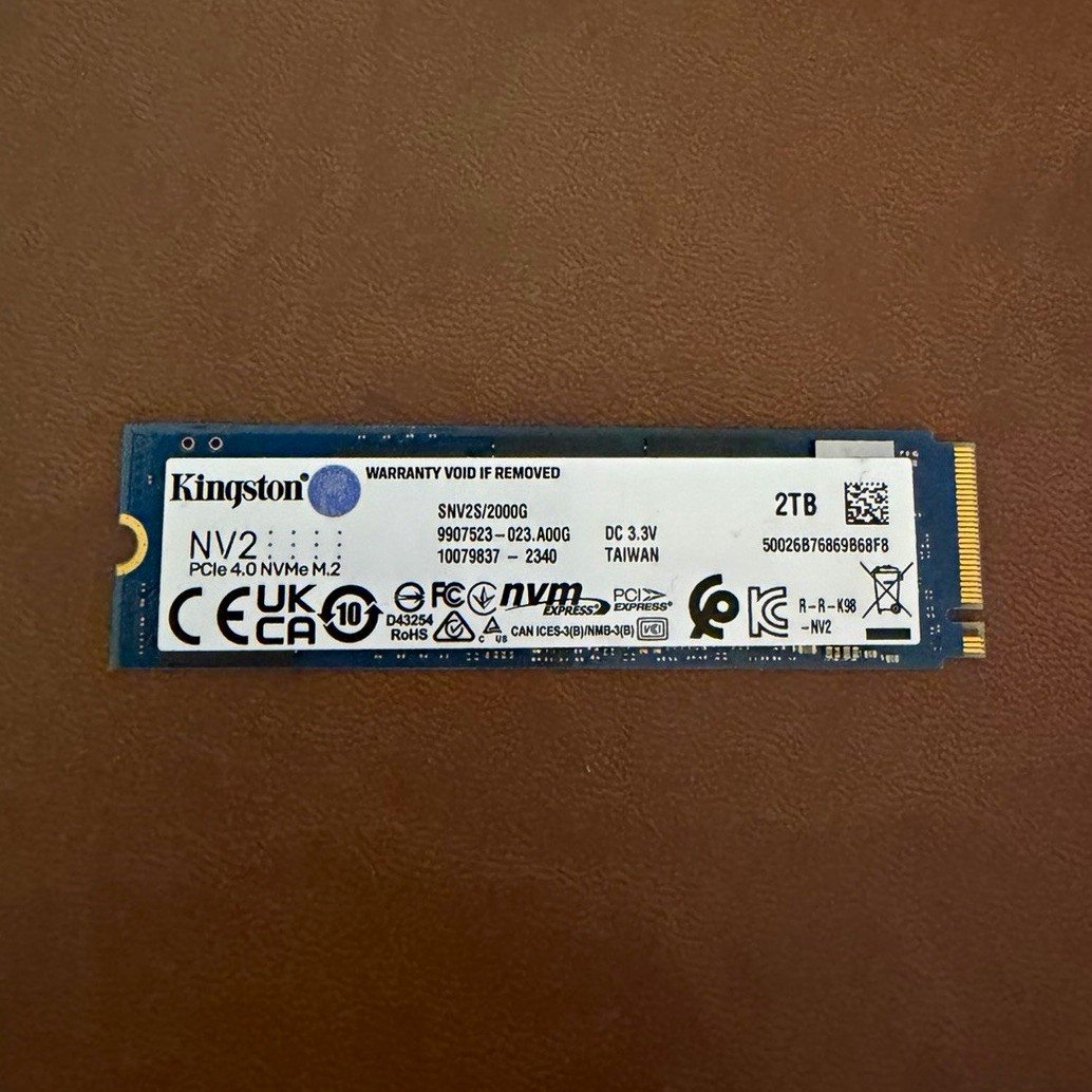 Kingston NV2 2TB PCIe 4.0 NVMe M.2 Internal SSD Laptop/PC SNV2S/2000G