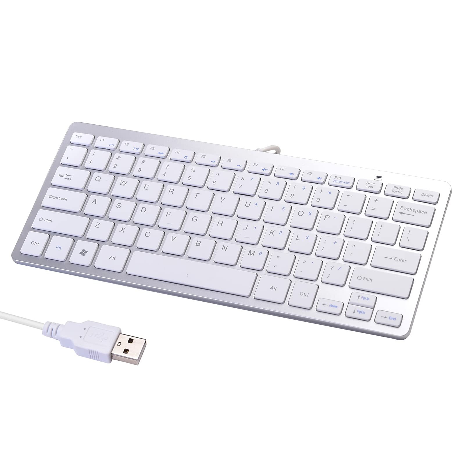 Powboro 2021 Upgraded PC Computer Laptop Mini USB Wired Keyboard for Mac and Win