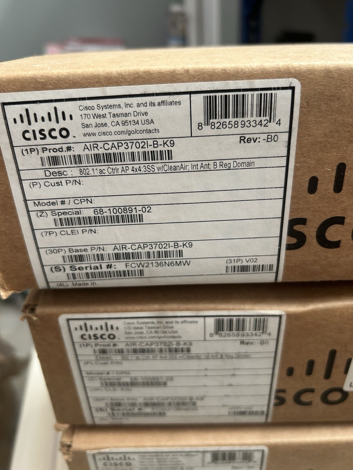 New Cisco AIR-CAP3702I-B-K9 Cisco  Aironet Wireless 802.11ac Access Point