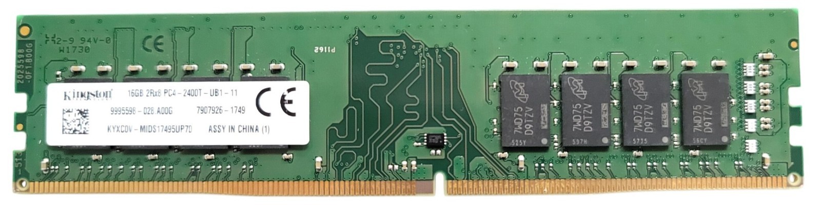 Kingston 16GB 2Rx8 PC4-2400T-UB1-11 Desktop RAM (x1)