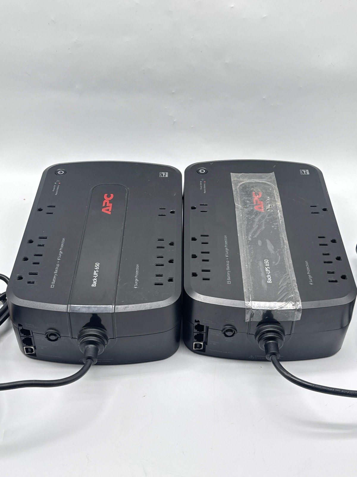 APC Back-UPS BE650G1 650VA 390W 8-Outlet UPS Pair of 2 - Used