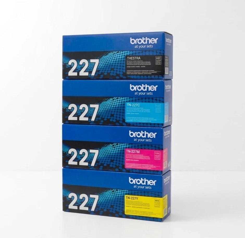 Brother TN227 Genuine OEM Toner 4-Pack High Yield Black Cyan Magenta Yellow