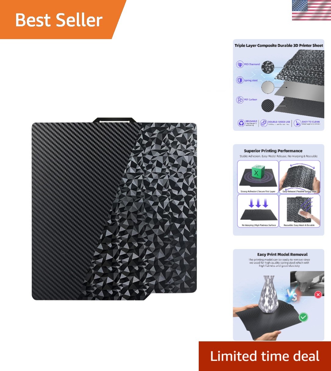 Upgrade Your 3D Printing with the PEO PET Dual Surface Build Plate - 10.12 Inch