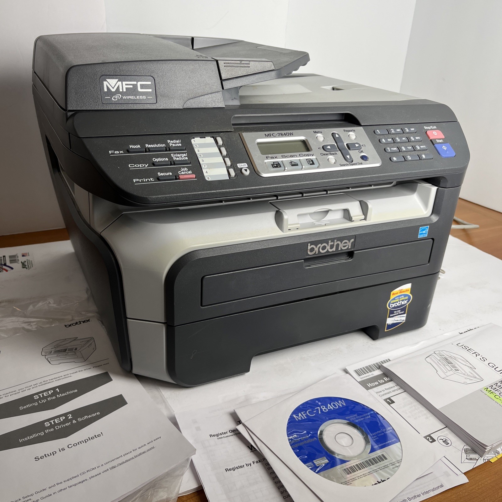 Brother MFC-7840W Wireless Laser Printer Scanner Fax Machine - TESTED & WORKS