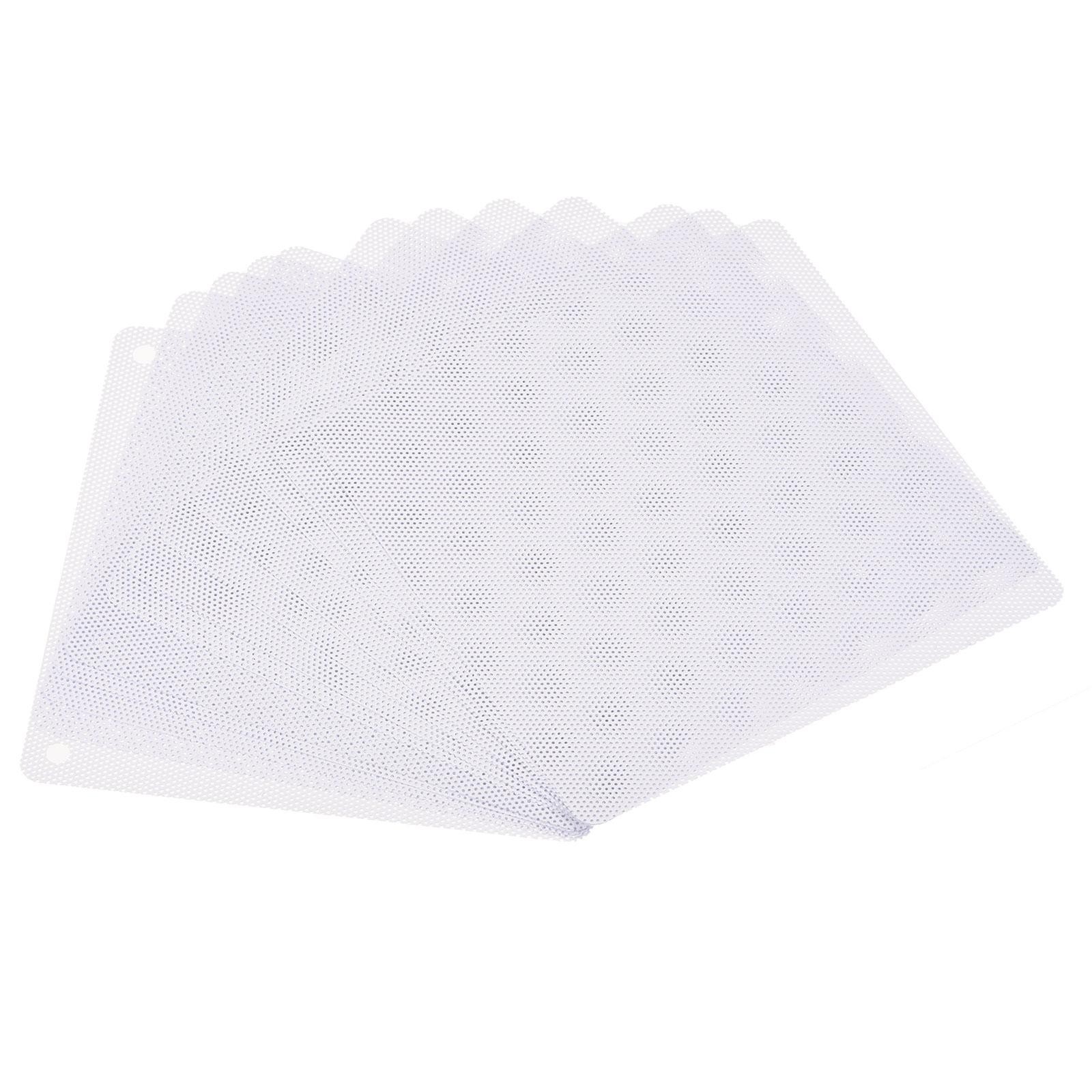 12pcs 120mm Computer Fan Filter Grills PVC Mesh Dustproof Case Cover White