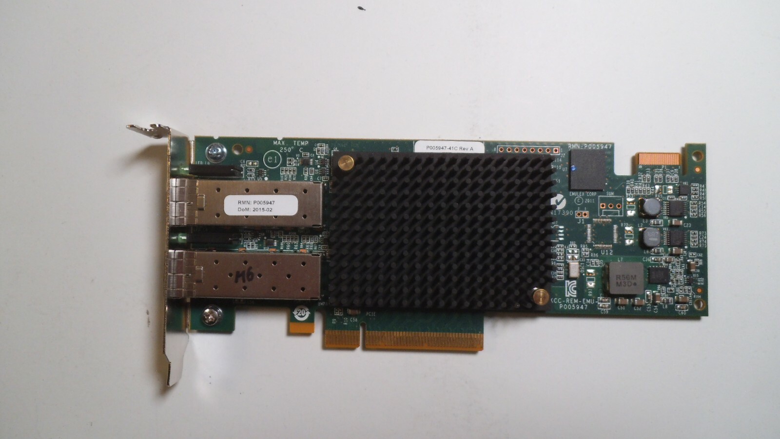 EMULEX LightPulse LPE16002B-M6 2-Port 16GFC Fibre Channel Optic PCIe