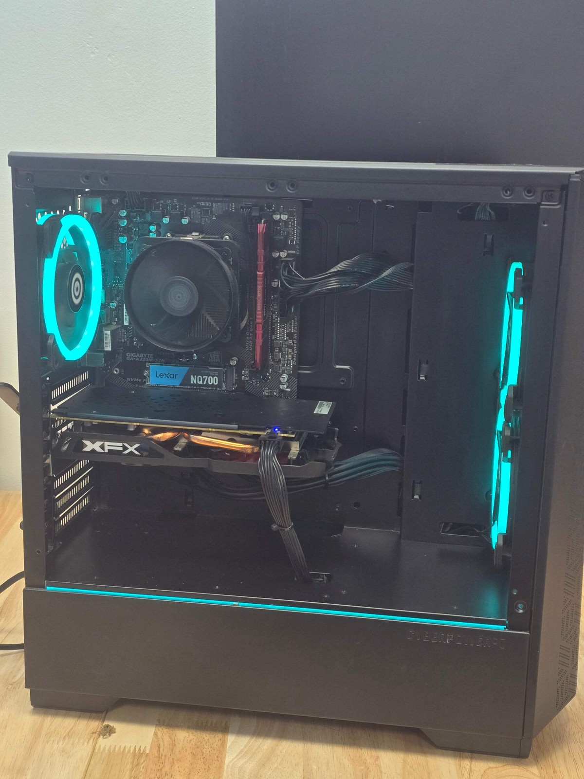 CyberPowerPC C Series Ryzen 3 3100 3.59GHz 8GB 2.256TB XFX RX 570 Gaming PC Used