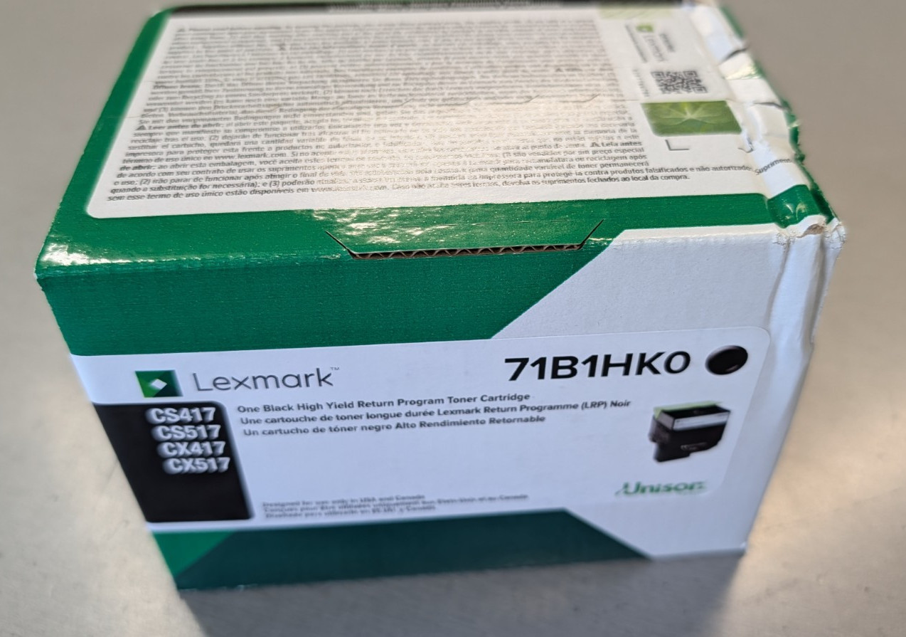 ✅ Genuine Lexmark 71B1HK0 High Yield Black Toner for CS417dn   CX417de   CX517de