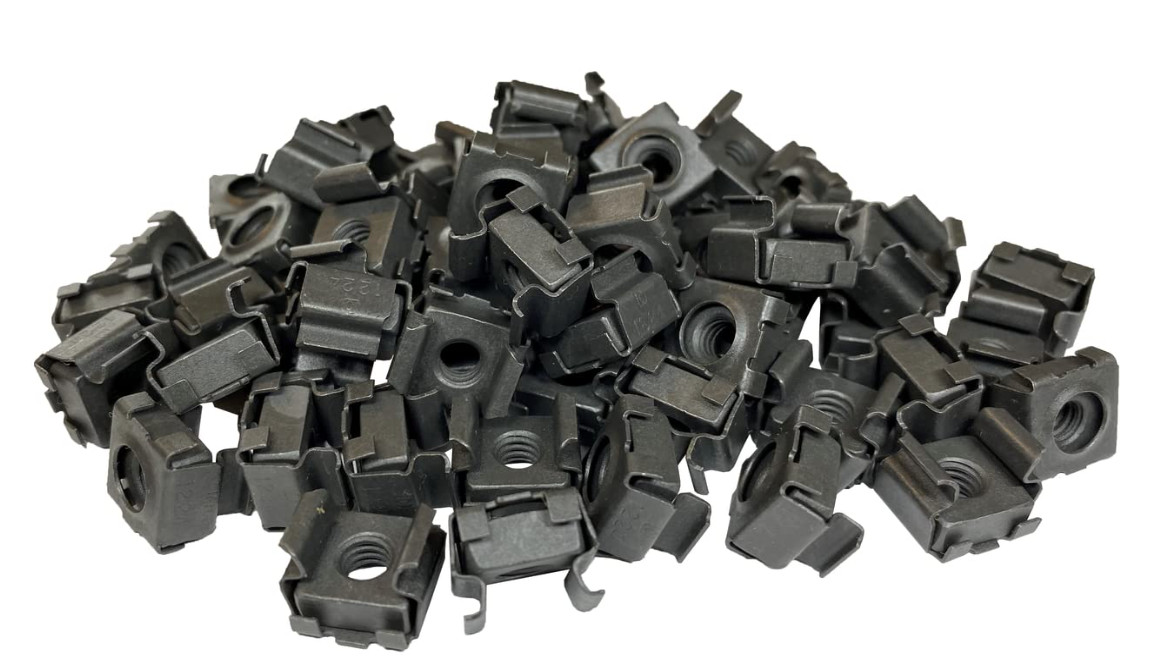 RackGold® 12-24 Black Slide-on Cage Nuts - 50 Pack USA Made G1224-SLD-B50